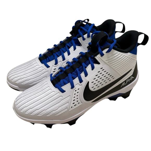 NEW Size 11 Nike Alpha Menace Strong Men\'s Football Cleats II5139-101 White Blue main image 13